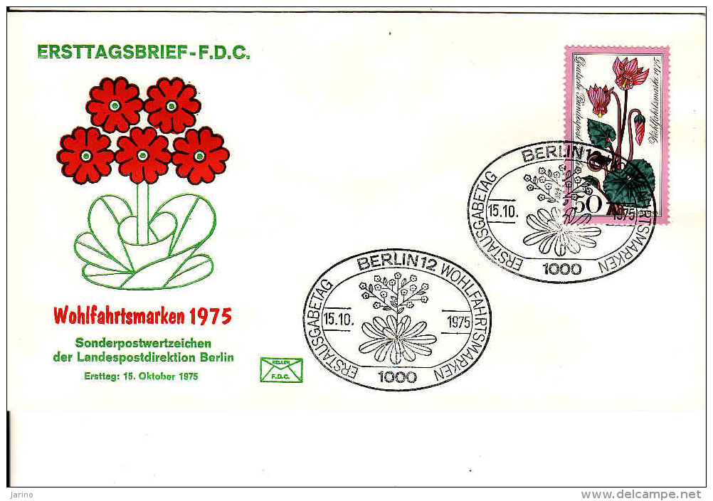 Deutschland-Ersttagbrief,FDC 15.10. 1975, Blumen - Sonstige & Ohne Zuordnung