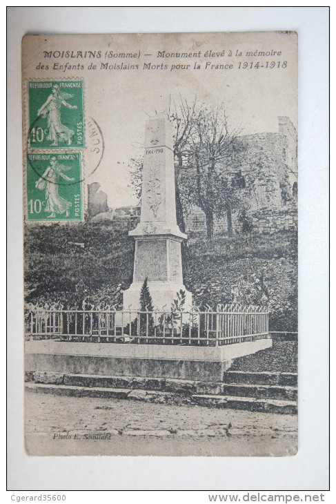 80 : Moislains - Monument élevé à La Mémoire Des Enfants  Morts Pour La France  1914 - 1918 - Moislains