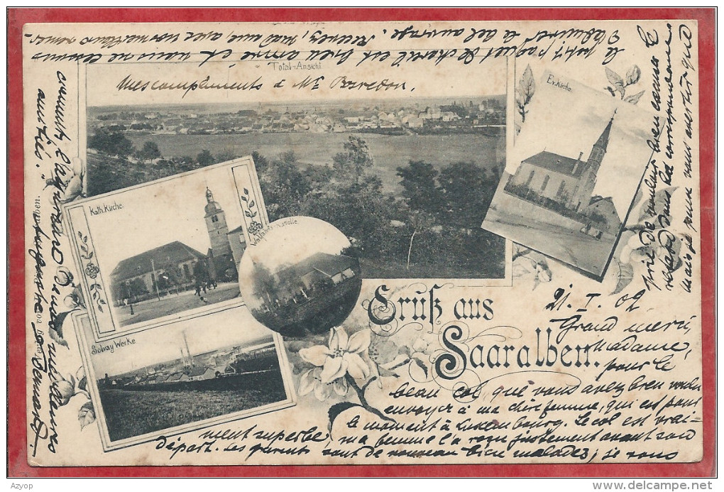 57 - GRUSS Aus SAARALBEN - SARRALBE - Totalansicht - Solway Wercke - Kirchen -Walfahrts Kapelle - Sarralbe