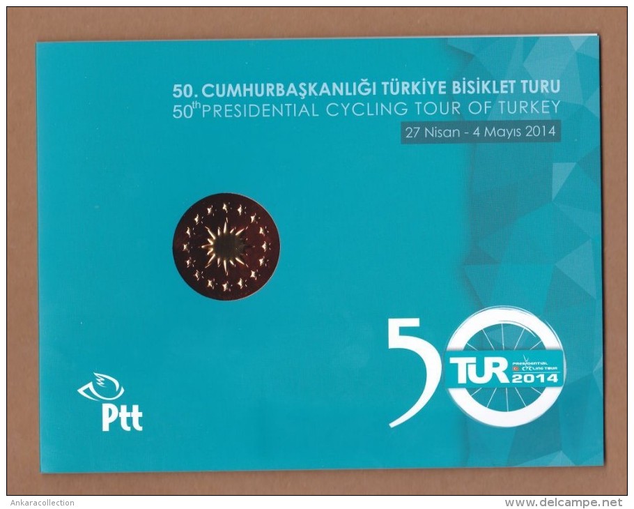 AC - TURKEY PORTFOLIO - 50th PRESIDENTIAL CYCLING TOUR OF TURKEY SPORTS 2014 SPECIAL NUMBERED IMP. S/S MNH - Blocs-feuillets