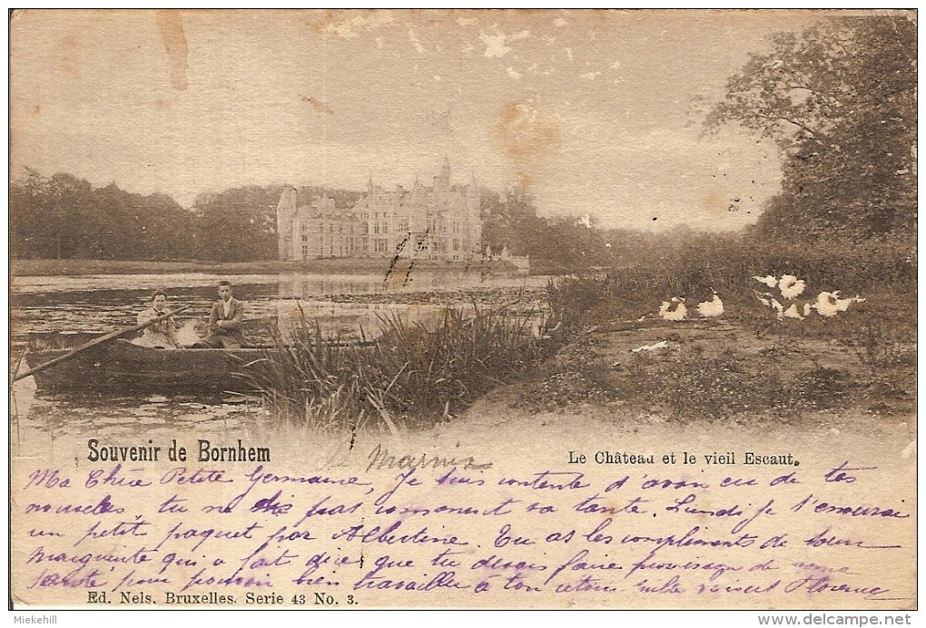 BORNEM-KASTEEL DE MARNIX( Lot Composé De Deux Cartes Postales Et D´un Chromo-voir 3 Scans) - Bornem