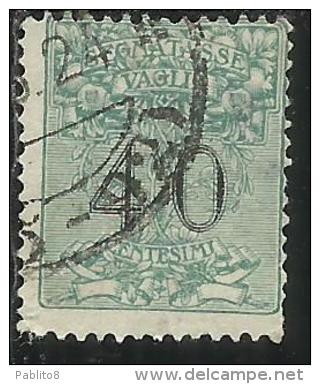 ITALY KINGDOM ITALIA REGNO 1924 SEGNATASSE TAXES TASSE POSTAGE DUE PER VAGLIA CENT. 40 USATO USED OBLITERE´ - Taxe Pour Mandats