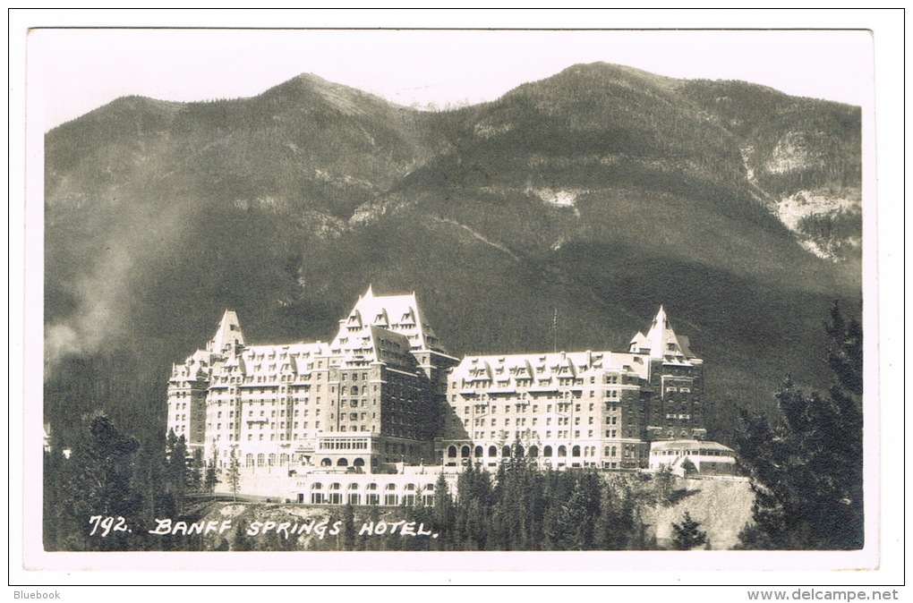 RB 1057 - 1949 Real Photo Postcard - Banff Springs Hotel - Banff Canada - Hotel Postmark - Banff