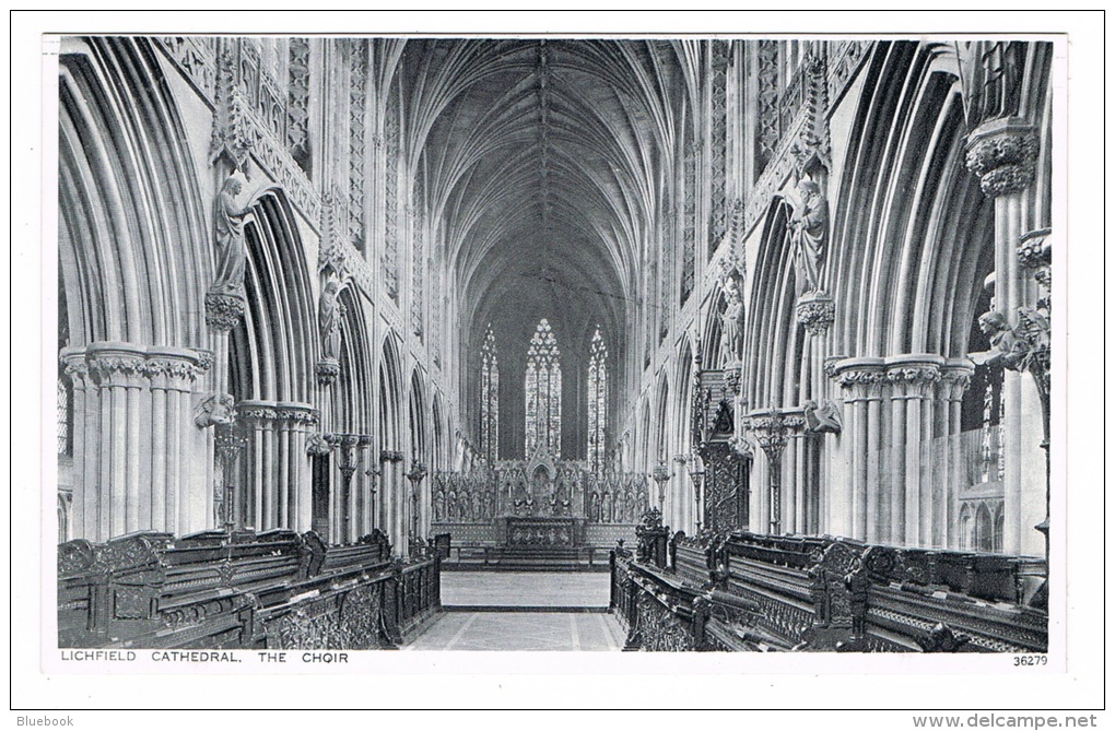 RB 1057 - 8 Early Photochrom Postcards - Lichfield Cathedral - Staffordshire