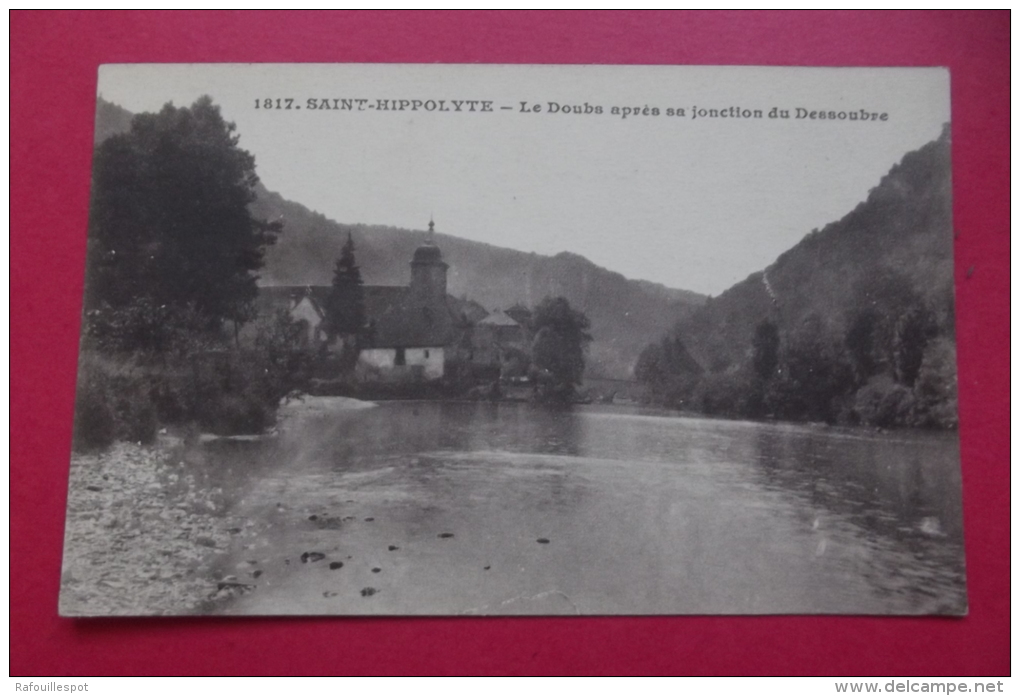 Cp Saint Hippolyte Le Doubs Apres Sa Jonction Du Dessoubre - Saint Hippolyte