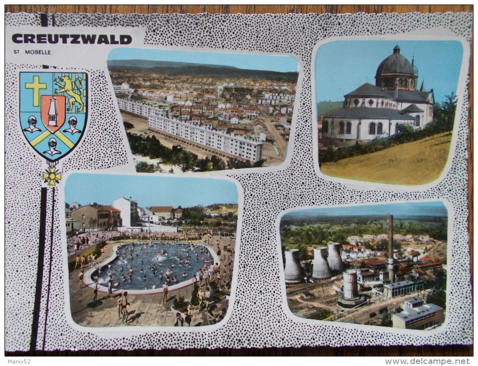 57 - CREUTZWALD - (Multivues Avec Blason) CPSM - Creutzwald