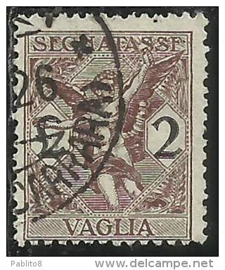 ITALY KINGDOM ITALIA REGNO 1924 SEGNATASSE TAXES TASSE POSTAGE DUE PER VAGLIA LIRE 2 USATO USED OBLITERE´ - Strafport Voor Mandaten