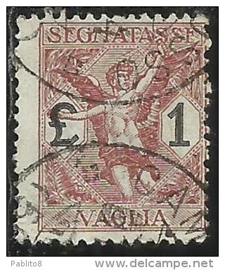 ITALY KINGDOM ITALIA REGNO 1924 SEGNATASSE TAXES TASSE POSTAGE DUE PER VAGLIA LIRE 1 USATO USED OBLITERE´ - Strafport Voor Mandaten