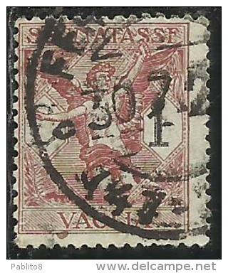 ITALY KINGDOM ITALIA REGNO 1924 SEGNATASSE TAXES TASSE POSTAGE DUE PER VAGLIA LIRE 1 USATO USED OBLITERE´ - Strafport Voor Mandaten