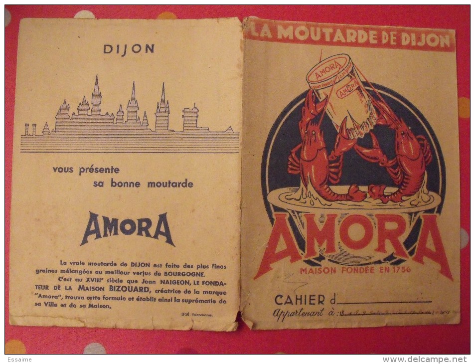 Protège-cahier Moutarde Amora. Dijonvers 1950. - Senf