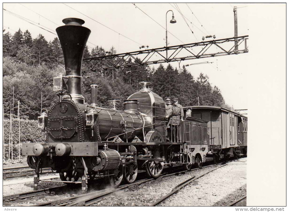 Dampflok - Spanisch-Brötlibahn, Max 40 Kmh, Ca. 90 PS, Fotokarte - Eisenbahnen