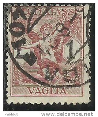 ITALY KINGDOM ITALIA REGNO 1924 SEGNATASSE TAXES TASSE POSTAGE DUE PER VAGLIA LIRE 1 USATO USED OBLITERE´ - Taxe Pour Mandats