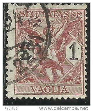 ITALY KINGDOM ITALIA REGNO 1924 SEGNATASSE TAXES TASSE POSTAGE DUE PER VAGLIA LIRE 1 USATO USED OBLITERE´ - Mandatsgebühr