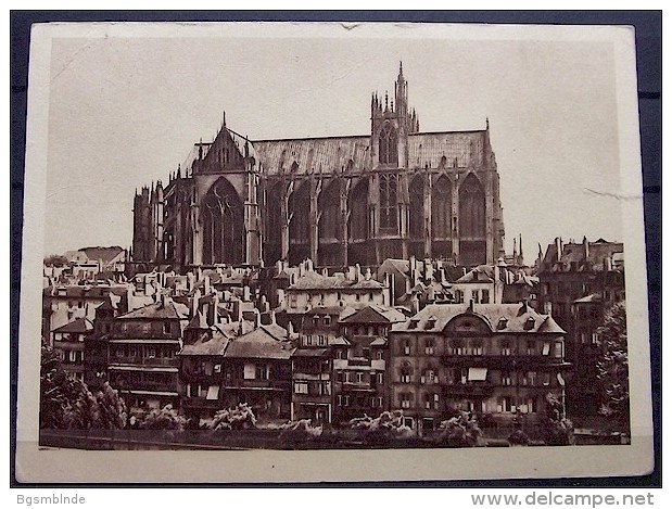 Alte Karte "METZ - Kathedrale"  1944 - Lothringen