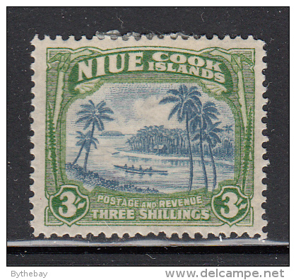 Niue MH Scott #75 SG #77 3sh Coastal Scene With Canoe Watermark NZ, Star - Niue