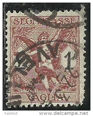 ITALY KINGDOM ITALIA REGNO 1924 SEGNATASSE TAXES TASSE POSTAGE DUE PER VAGLIA LIRE 1 USATO USED OBLITERE´ - Mandatsgebühr