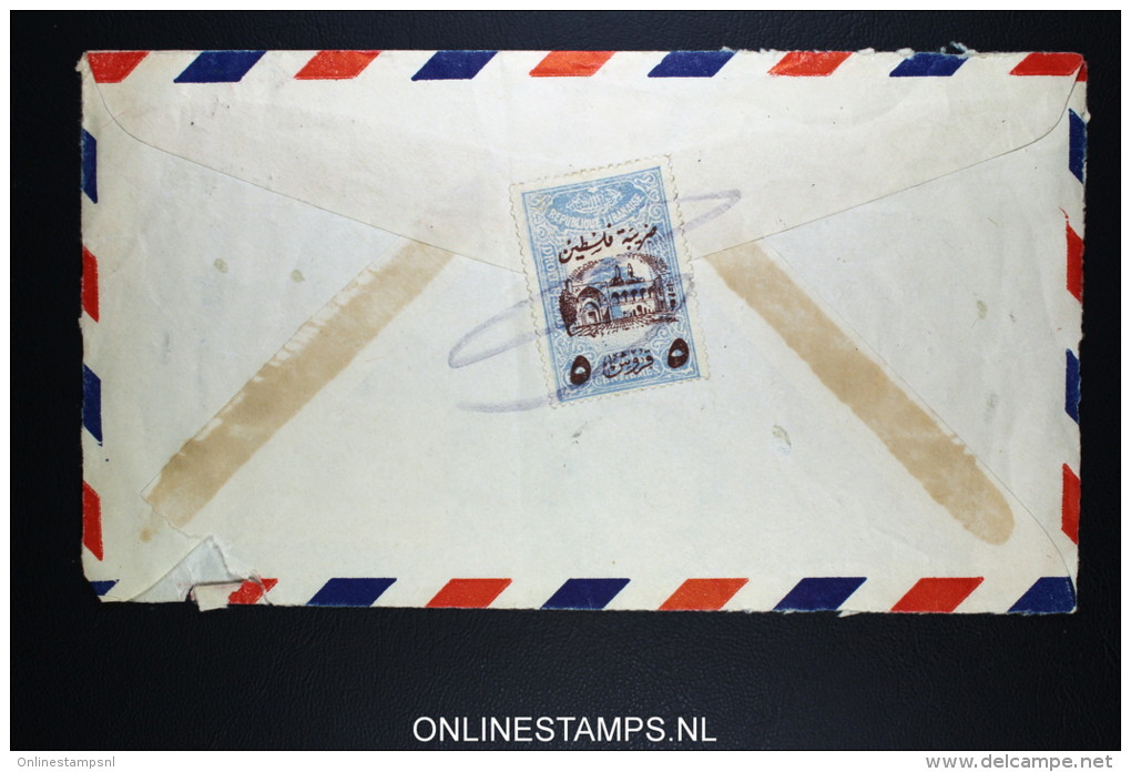 Liban Lettre Airmail Beyrouth To Lyon 1948 Avec Taxe Militaire A Verso - Covers & Documents