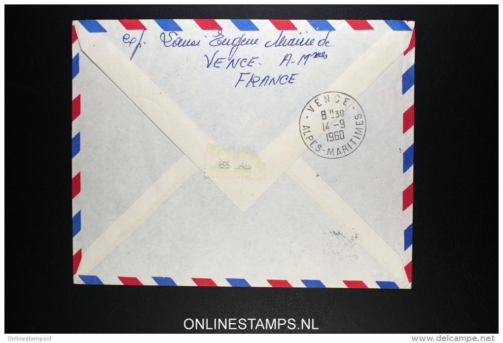 Senegal: 1ere Liaison Aerienne Paris Dakar Par DC 8 UTA 1960,  R-lettre Vence - Lettres & Documents