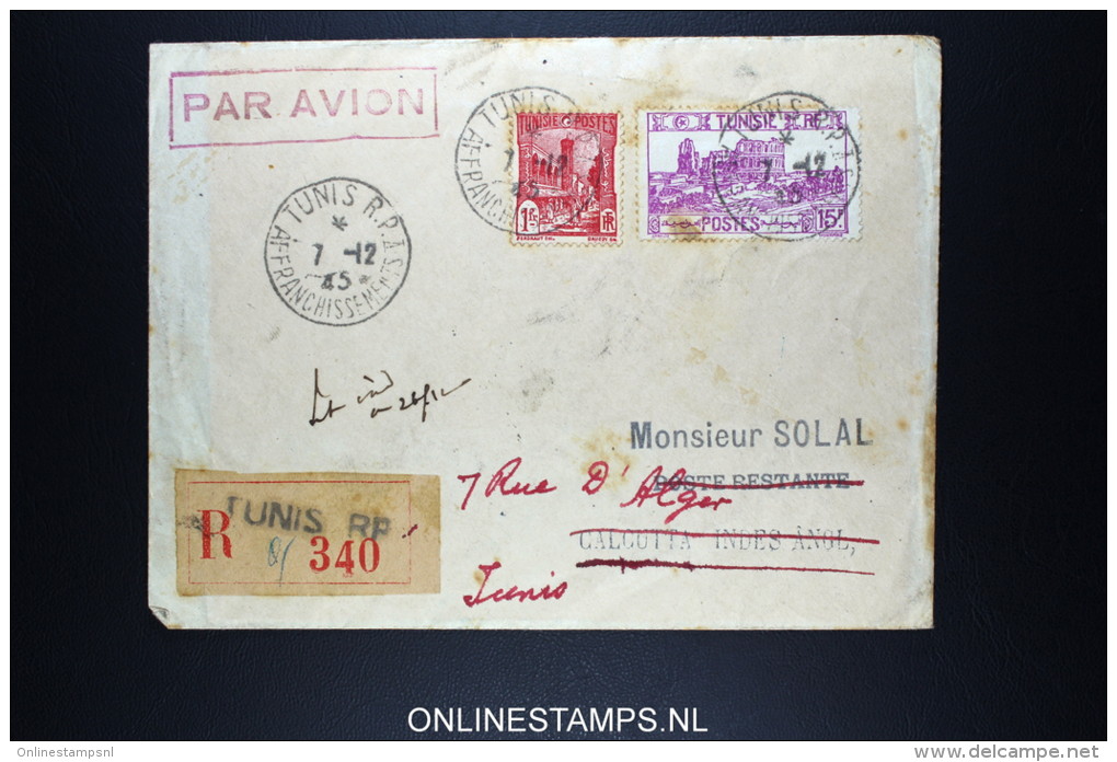 Tunesie 1945 R Lettre Tunis - Poste Aérienne