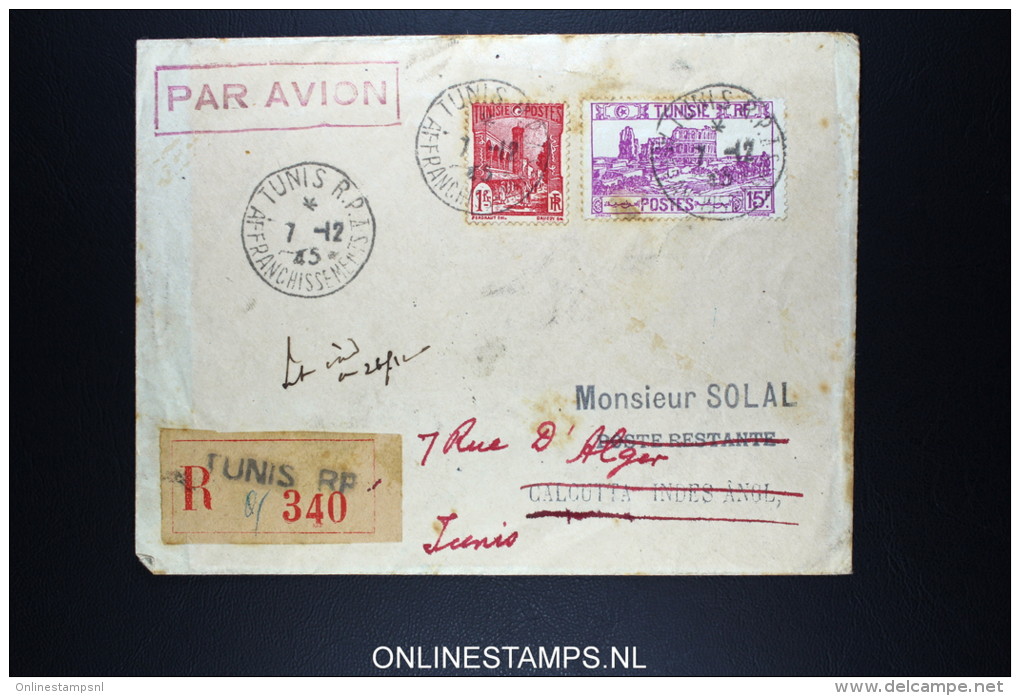 Tunesie 1945 R Lettre Tunis - Aéreo