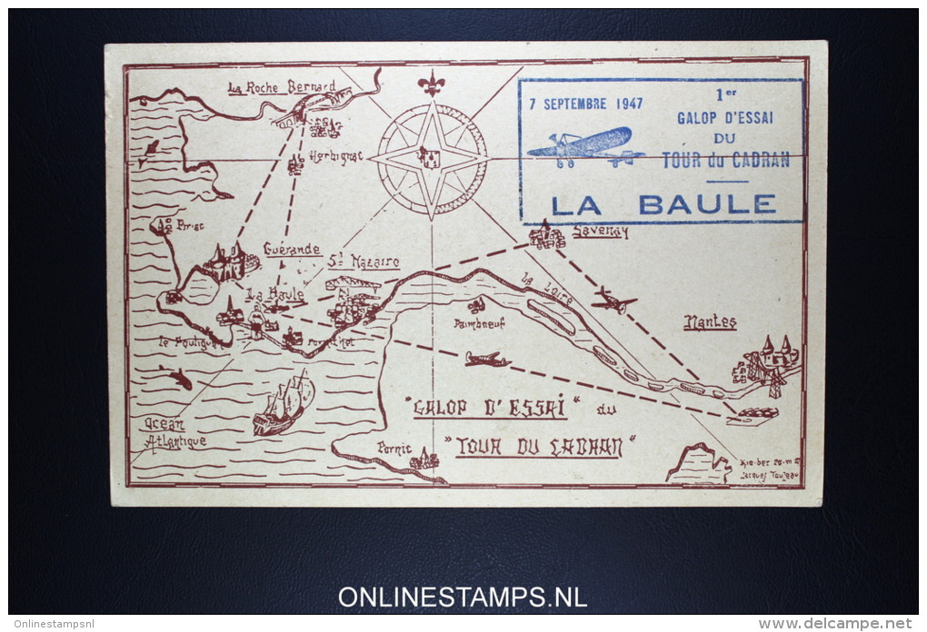 Cameroun: 1947 Galop D'Essai Du Tour Du Cadran La Baule..aérodrome La Baule-Escoublac - Briefe U. Dokumente