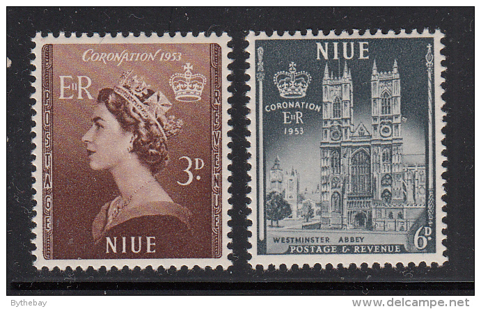 Niue MH Scott #104-#105 SG #123-#124 Set Of 2 Coronation Of Elizabeth II - Niue