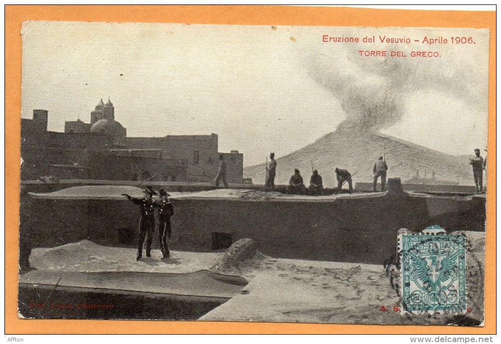 Eruzione Del Vesuvio Torre Del Greco 1906 Postcard - Torre Del Greco