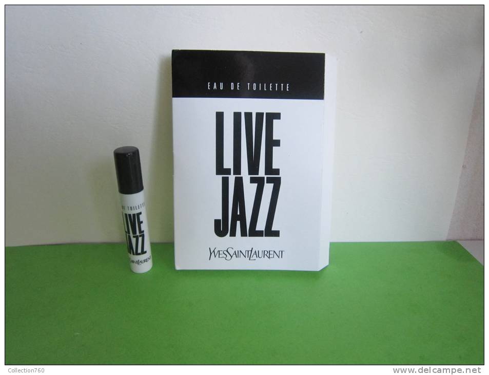 SAINT LAURENT Yves  - LIVE JAZZ -  Echantillons Vapo (collector - Ne Pas Utiliser) Date Des Années 1990 - Echantillons (tubes Sur Carte)