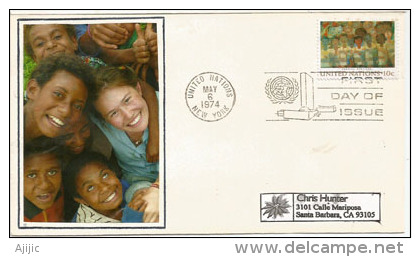 ENFANTS Du MONDE,   Lettre FDC De New-York (UN) , Adressée En Californie - Lettres & Documents