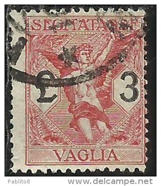 ITALY KINGDOM ITALIA REGNO 1924 SEGNATASSE TAXES TASSE POSTAGE DUE PER VAGLIA LIRE 3 USATO USED OBLITERE´ - Taxe Pour Mandats