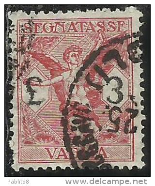 ITALY KINGDOM ITALIA REGNO 1924 SEGNATASSE TAXES TASSE POSTAGE DUE PER VAGLIA LIRE 3 USATO USED OBLITERE´ - Strafport Voor Mandaten