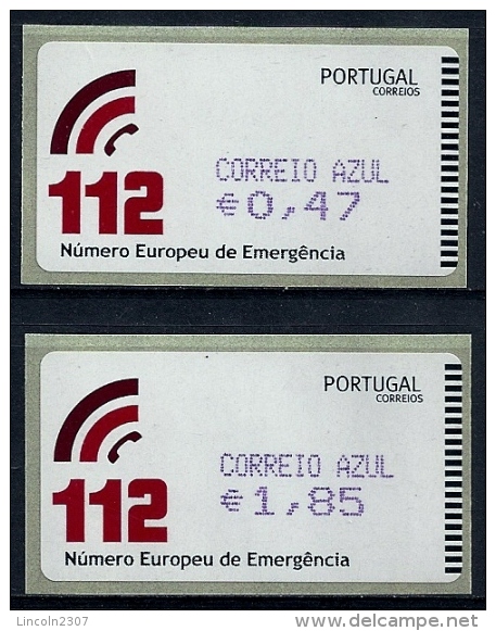Portugal 112 Numero Europeu Emergencia ATM Label AMIEL 2011 Print Blue Color Violet - Timbres De Distributeurs [ATM]