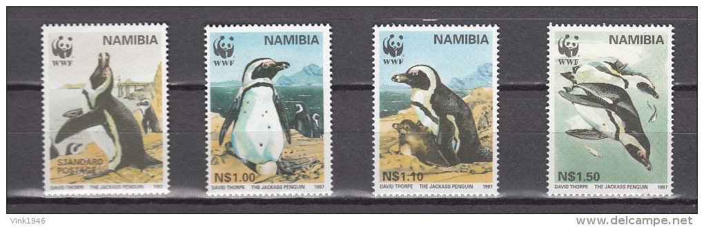 Namibia 1997,4V,set,WWF,pinguins,birds,vogels,vögel,oiseaux,pajaros,uccelli,aves,MNH/Postfris(D2306) - Pinguïns & Vetganzen