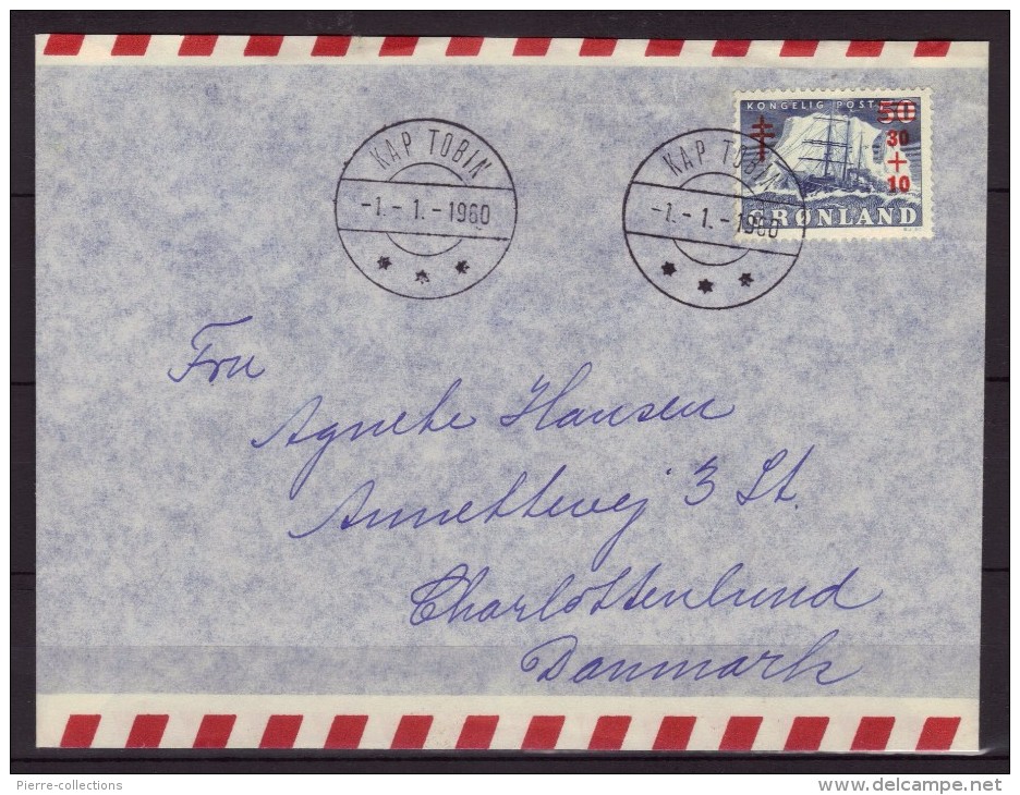 Danemark - Groenland N° 31 Oblitéré Seul Sur Lettre - Oblitération "KAP TOBIN Du 1.1.1960" - RARE - Postmarks