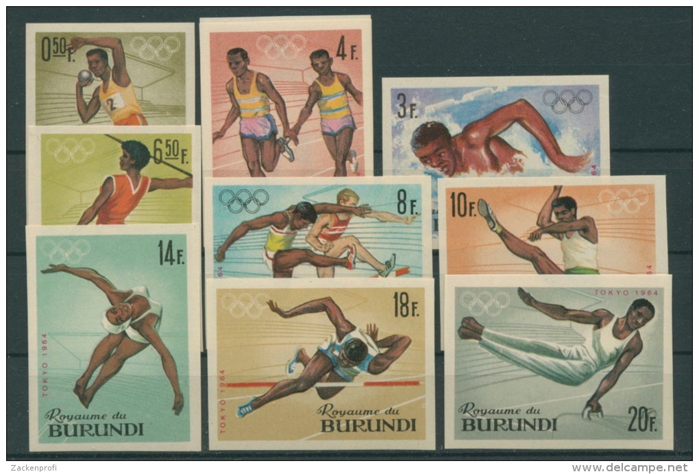 Burundi 1964 Olympiade Tokio 125/34 B Geschnitten Postfrisch (G20092) - Ungebraucht