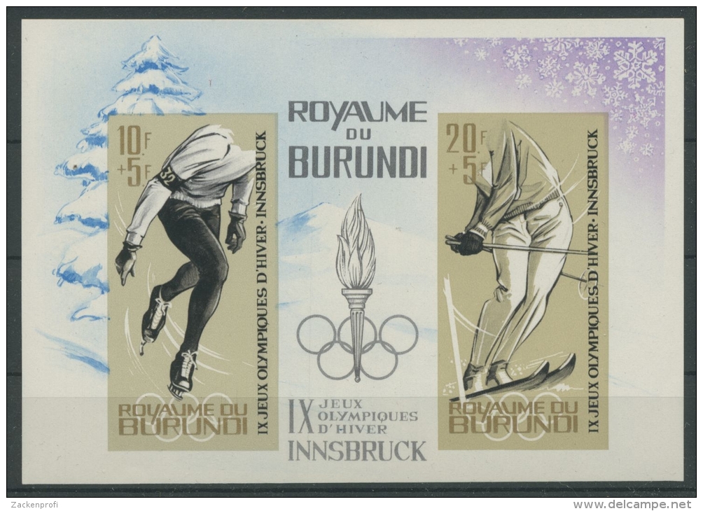 Burundi 1964 Olympiade Innsbruck Block 3 B Postfrisch (R20097) - Ungebraucht