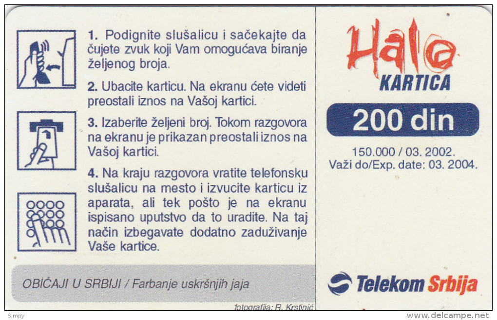 SERBIA  Phonecard With Chip / Easter Eggs - Otros – Europa