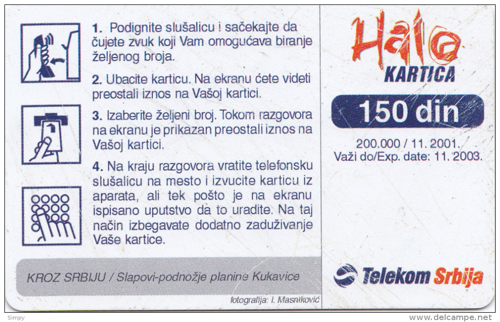 SERBIA  Phonecard With Chip / Waterfalls / River - Altri – Europa