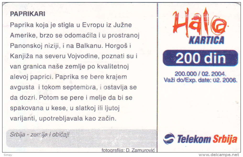 SERBIA  Phonecard With Chip / Farmland / Field - Autres - Europe