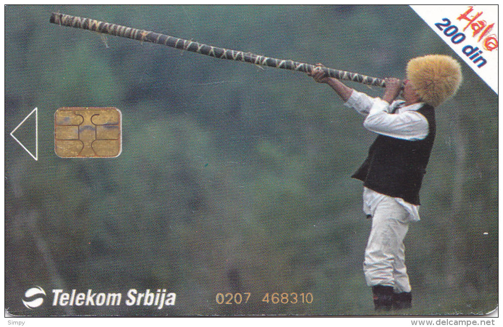 SERBIA  Phonecard With Chip / Traditions / Shepherd With Horn / Instrument Music - Otros – Europa