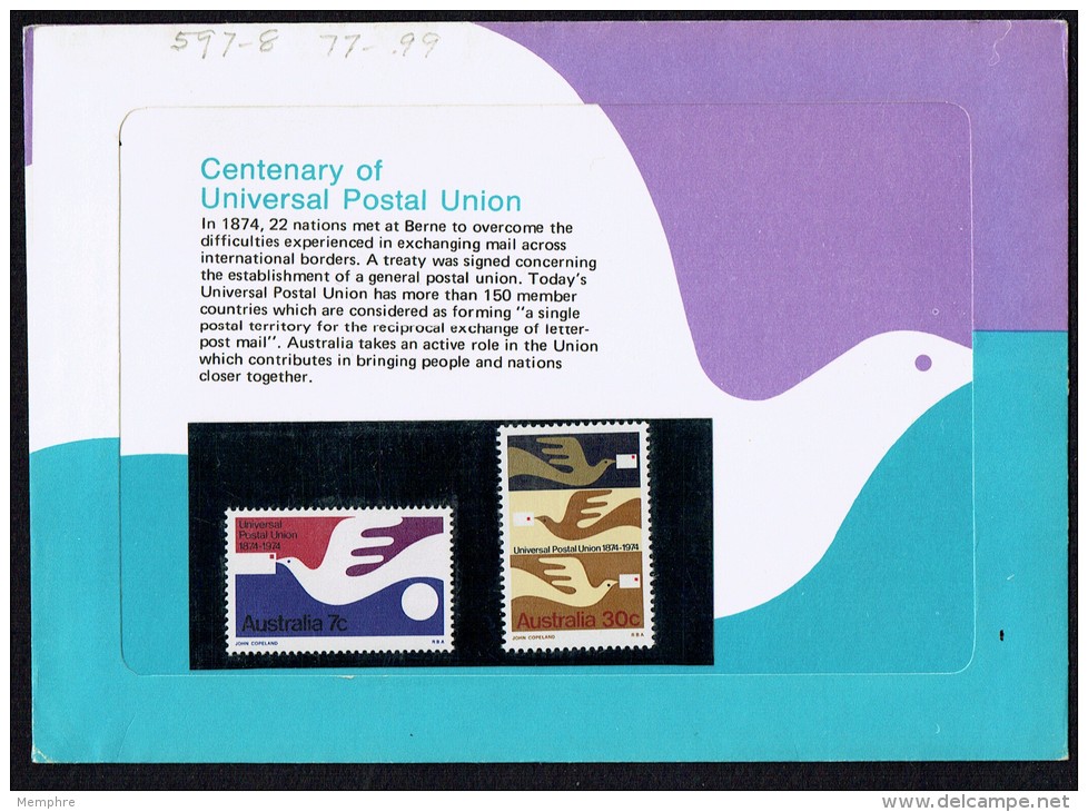 1974  Centenary Of The UPU   Set Of 2  In Presentation Pack - Presentation Packs