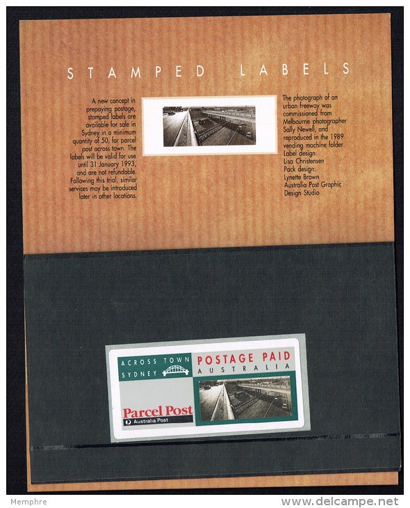 1992 Across Town - Sydney  Stamped Labels For Packages  - Single In Presentation Pack - Presentation Packs