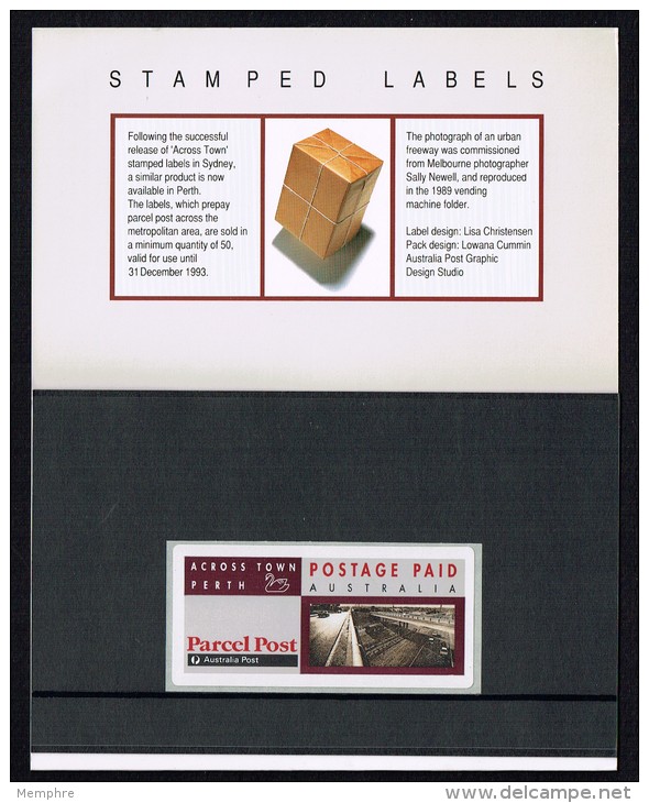 1993 Across Town - Perth  Stamped Labels For Packages  - Single In Presentation Pack - Presentation Packs