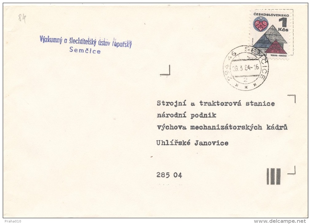 J4473 - Czechoslovakia (1984) 294 46 Semcice; Stamp: Folk Architecture (dark Black Color!) - Plaatfouten En Curiosa