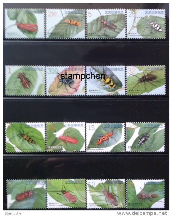 Taiwan 2010-13 Complete Series Of Long-horned Beetles Stamps (I - IV) Beetle Insect Fauna - Collections, Lots & Series