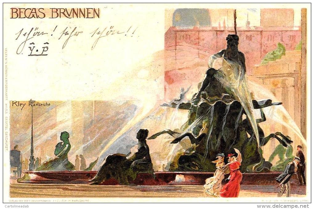 [DC4783] CARTOLINA - LITHO - ILLUSTRATORI - KLEY - BECAS BRUNNEN - Viaggiata 1900 - Old Postcard - Kley