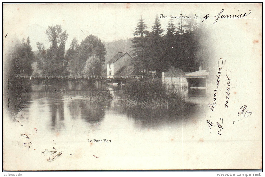 10 BAR SUR SEINE - Vue Sur Le Pont Vert. - Bar-sur-Seine