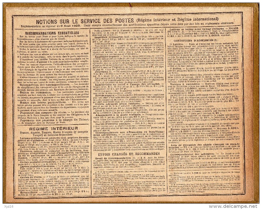 CALENDRIER ALMANACH Des POSTES 1927- L'envol Du Poulailler - Dep 87 - Tamaño Grande : 1921-40