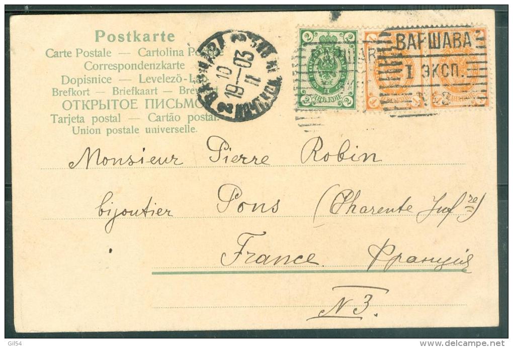 CPA " Type De Russie" Oblitéré Bapwaba N°3 ( Varsovie Poste N°3) En 1903 Pour La France - Lm19802 - Briefe U. Dokumente