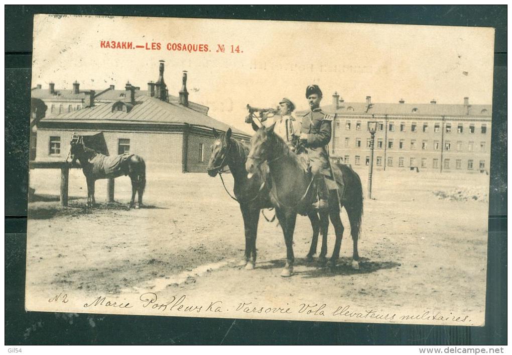 CPA " Ls Cosaques N°14  Oblitéré Bapwaba N°2 ( Varsovie Poste N°2) En 1903 Pour La France - Lm19805 - Storia Postale